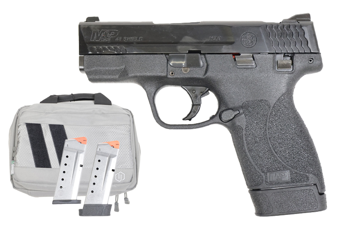 Smith & Wesson M&P45 Shield 45 ACP Carry Conceal Pistol with Thumb Safety, Three Magazines and Savior Bag