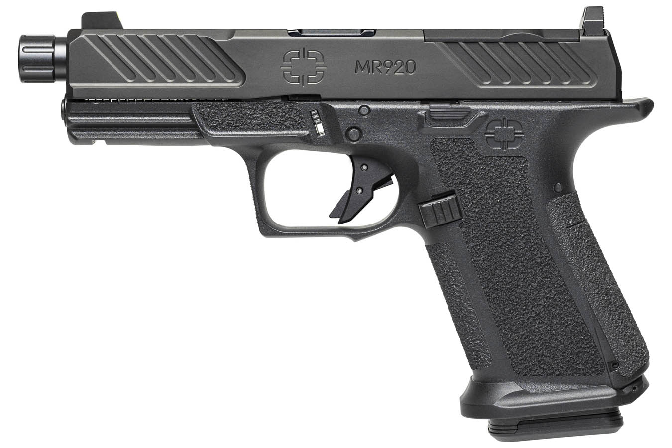 Shadow Systems MR920 Combat 9mm Optic Ready Black Pistol with 4.5 Inch Black Spiral Fluted Threaded Barrel