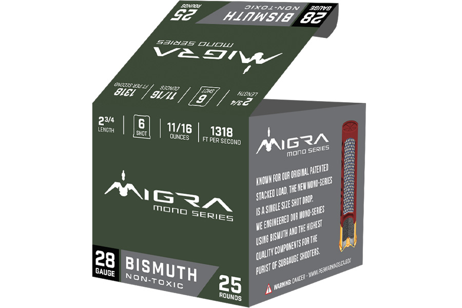Migra Ammo 28 Gauge 2-3/4 Inch 11/16 oz 6 Shot Mono Series 25/Box