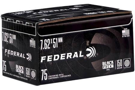 7.62X51MM NATO, 150 GRAIN, FULL METAL JACKET BLACK PACK