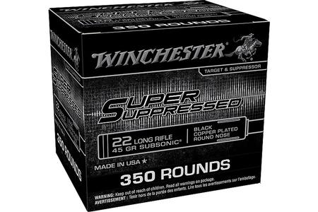 Winchester 22LR 45 Gr Black Copper Plated Round Nose  Super Suppressed350/Box