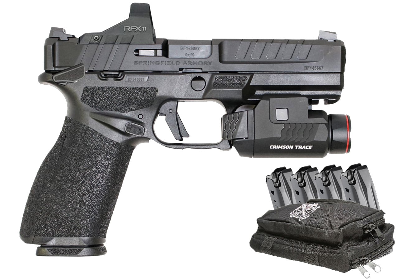 No. 2 Best Selling: SPRINGFIELD ECHELON 9MM PISTOL 4.5 IN BARREL OPTIC READY CRIMSON TRACE LIGHT 5 MAGS
