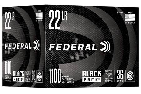 Federal 22 LR 36 Gr Copper Plated HP Black Pack 1100/Box