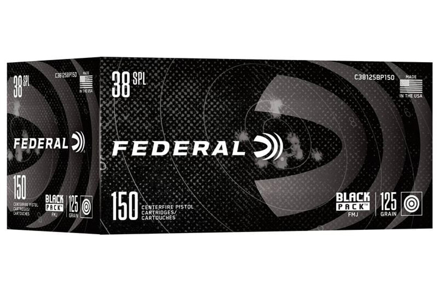 Federal 38 Special 125 Gr FMJ Black Pack 150/Box