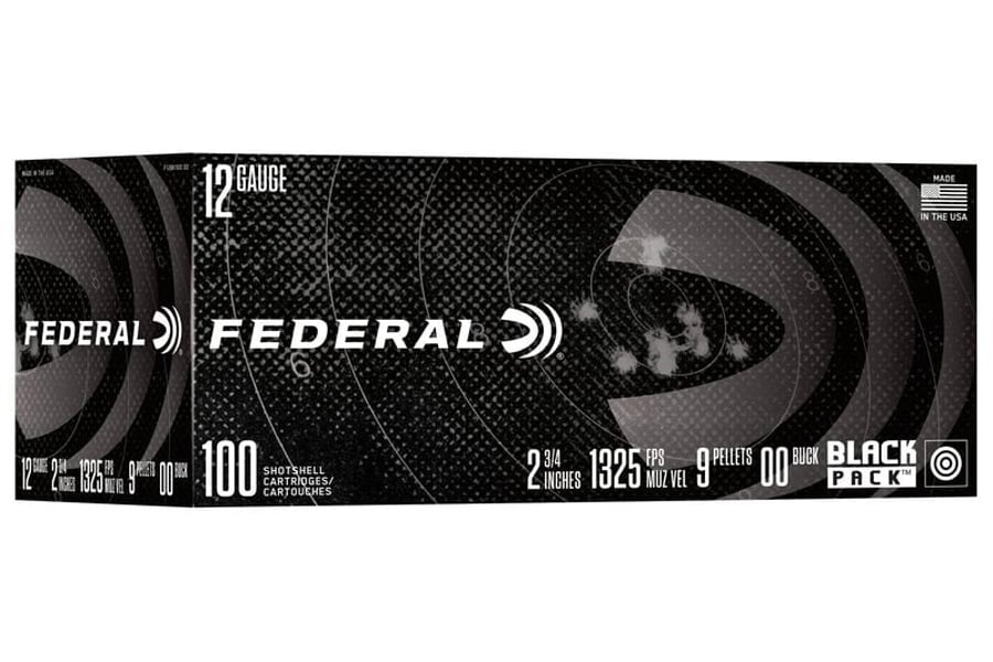 Federal 12 Gauge 2-3/4in / 70mm 00Buck Shot Self Defense 100 Per Box Ammunition