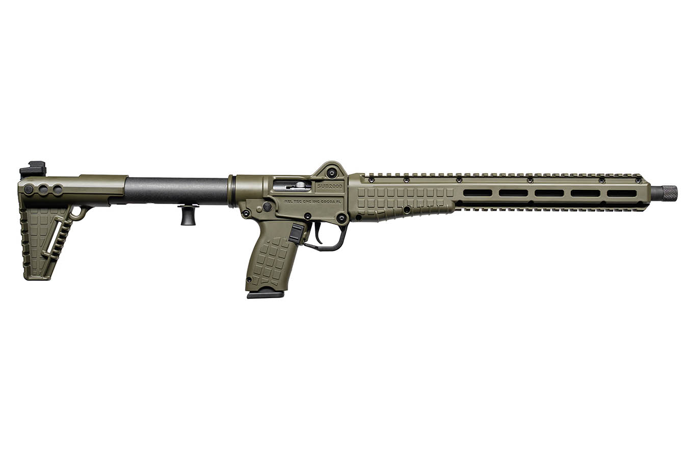 Kel-tec SUB2000 Gen3 10mm Carbine with Green Stock and Threaded Barrel