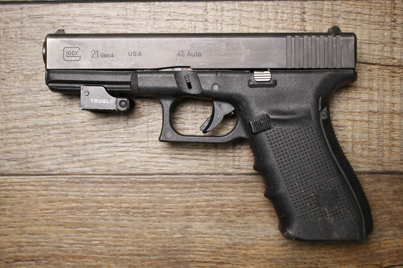 Glock 21 Gen 4 45 ACP Police Trade-In Pistol with Tru Glo Laser (No Magazine)