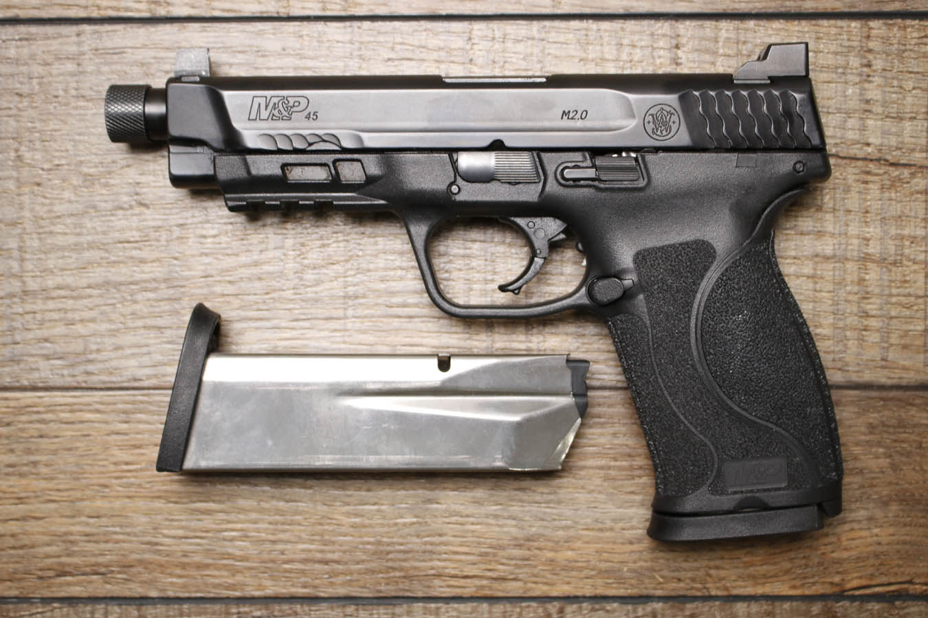 Smith & Wesson M&P45 M2.0 45 ACP Police Trade-In Pistol with Threaded Barrel and Two Magazines
