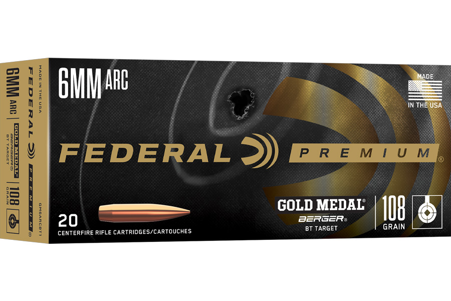 Federal 6mm ARC 108 Gr Berger BT Target Gold Medal Berger 20/Box