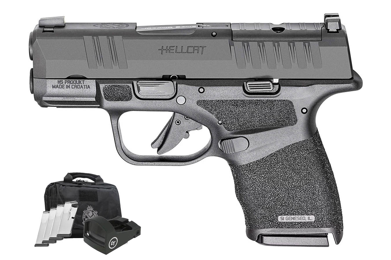 Springfield Hellcat OSP 9mm Gear Up Package with Five 10 Round Mags, Red Dot and Springfield Range Bag