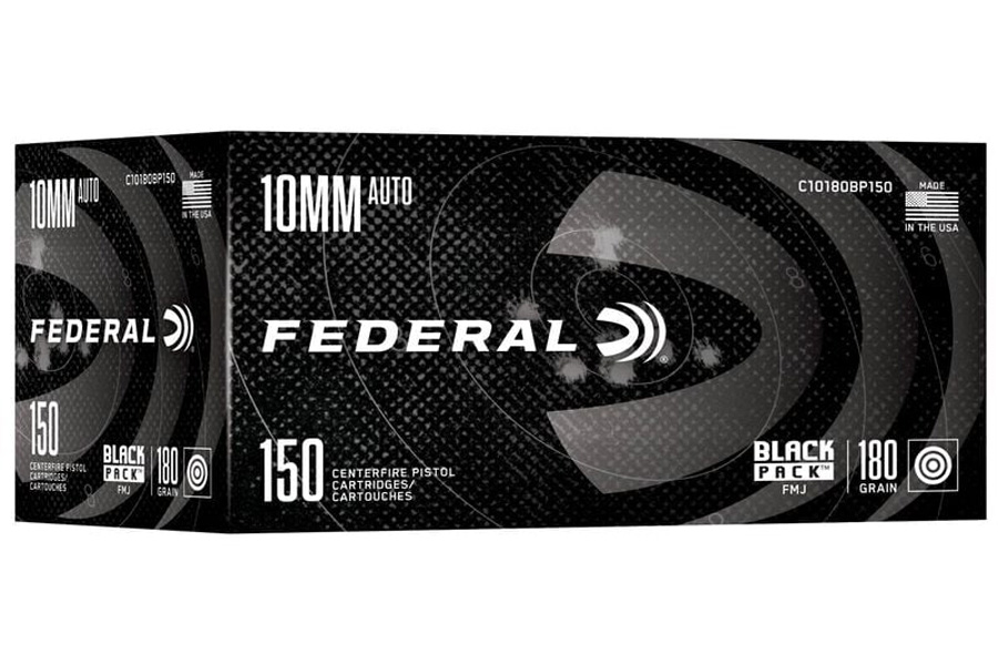 Federal 10mm Auto 180 gr FMJ Black Pack 150/Box