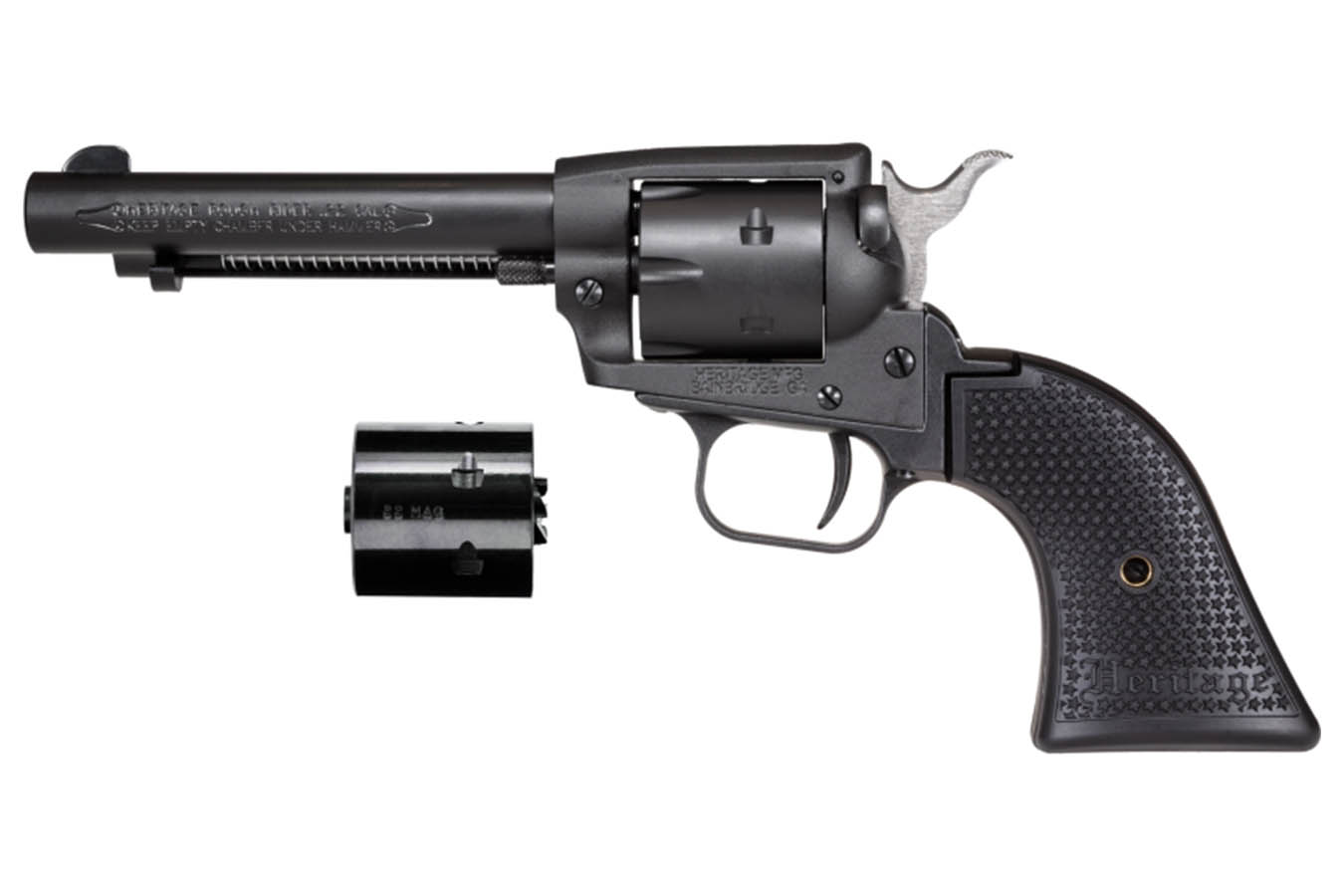 No. 10 Best Selling: HERITAGE ROUGH RIDER 22LR/22WMR 4.75` BARREL 6RND POLY GRIPS