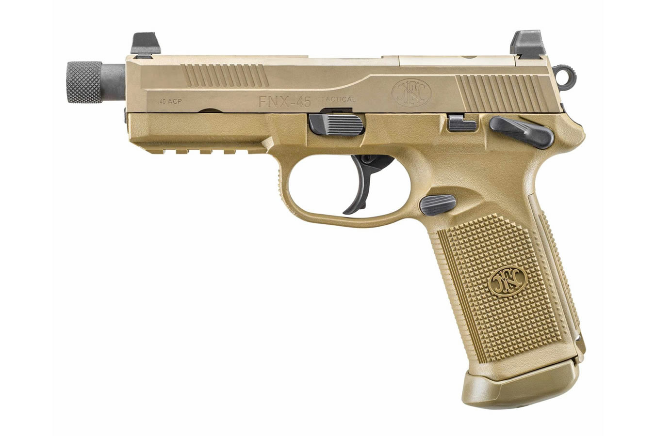 FN FNX-45 Tactical 45 Auto Flat Dark Earth (FDE) Pistol with Threaded Barrel