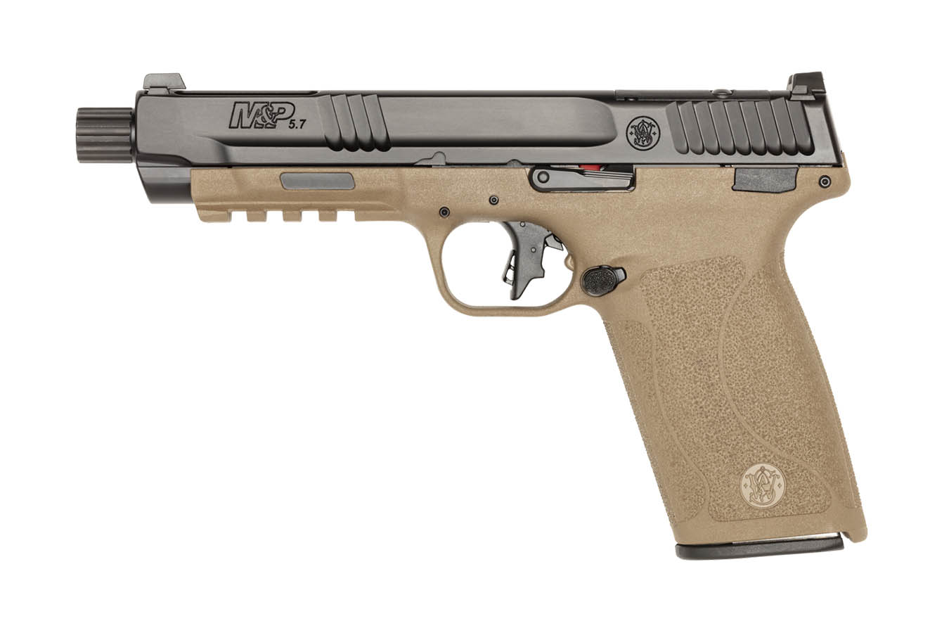 Smith & Wesson M&P 5.7 5.7x28mm Optic Ready Pistol with Two-Tone FDE Finish and Threaded Barrel