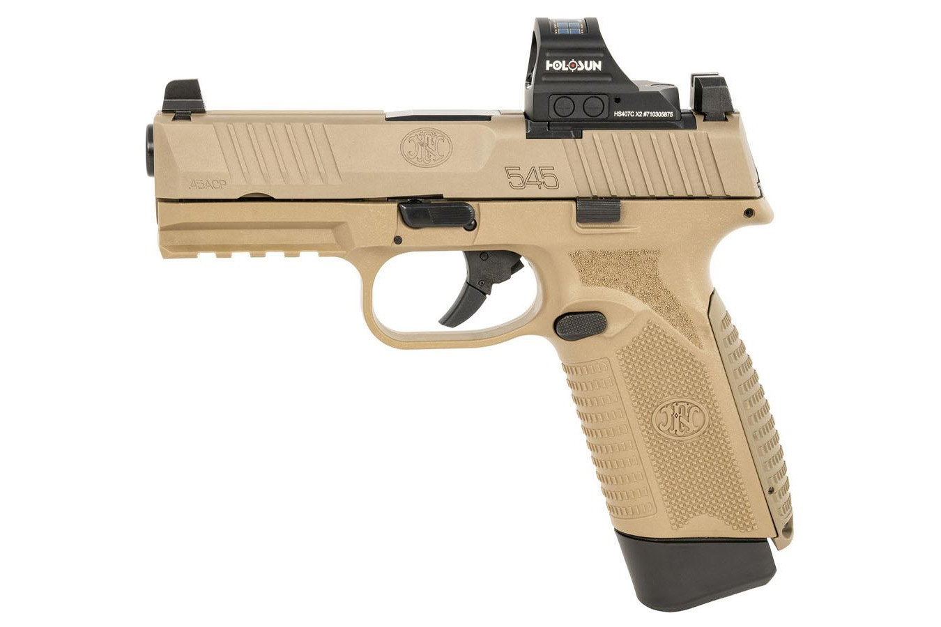 FN 545 45 ACP FDE Semi-Automatic Pistol with Holosun 407C