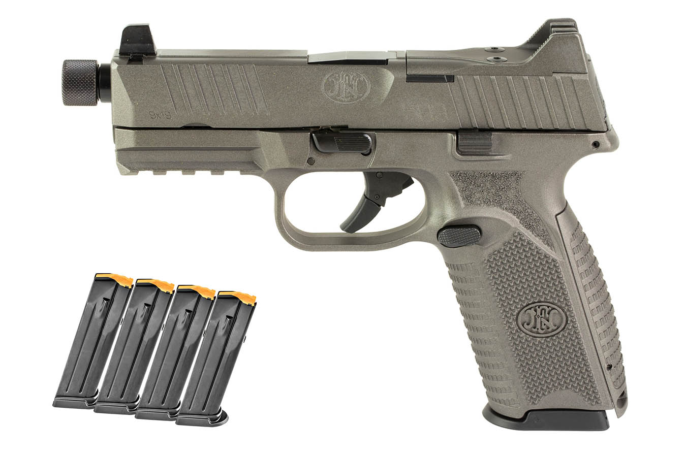 FN 509 Tactical 9mm Optic Ready Pistol with Gray Cerakote Finish and Five 10-Round Magazines