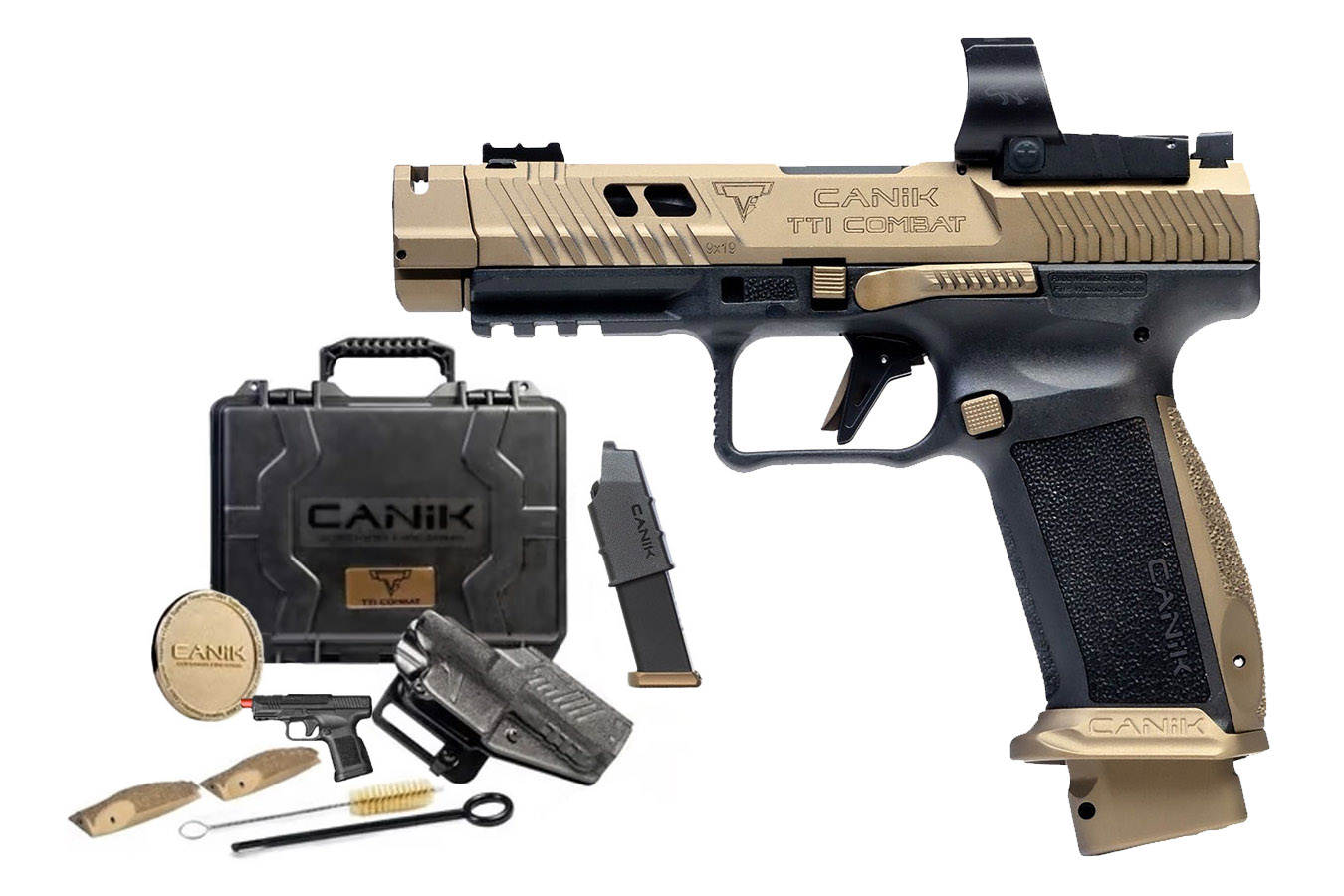 Canik TTI Combat 9mm Pistol with MaCanik M03 Competition Red Dot and Burnt Bronze Cerakote