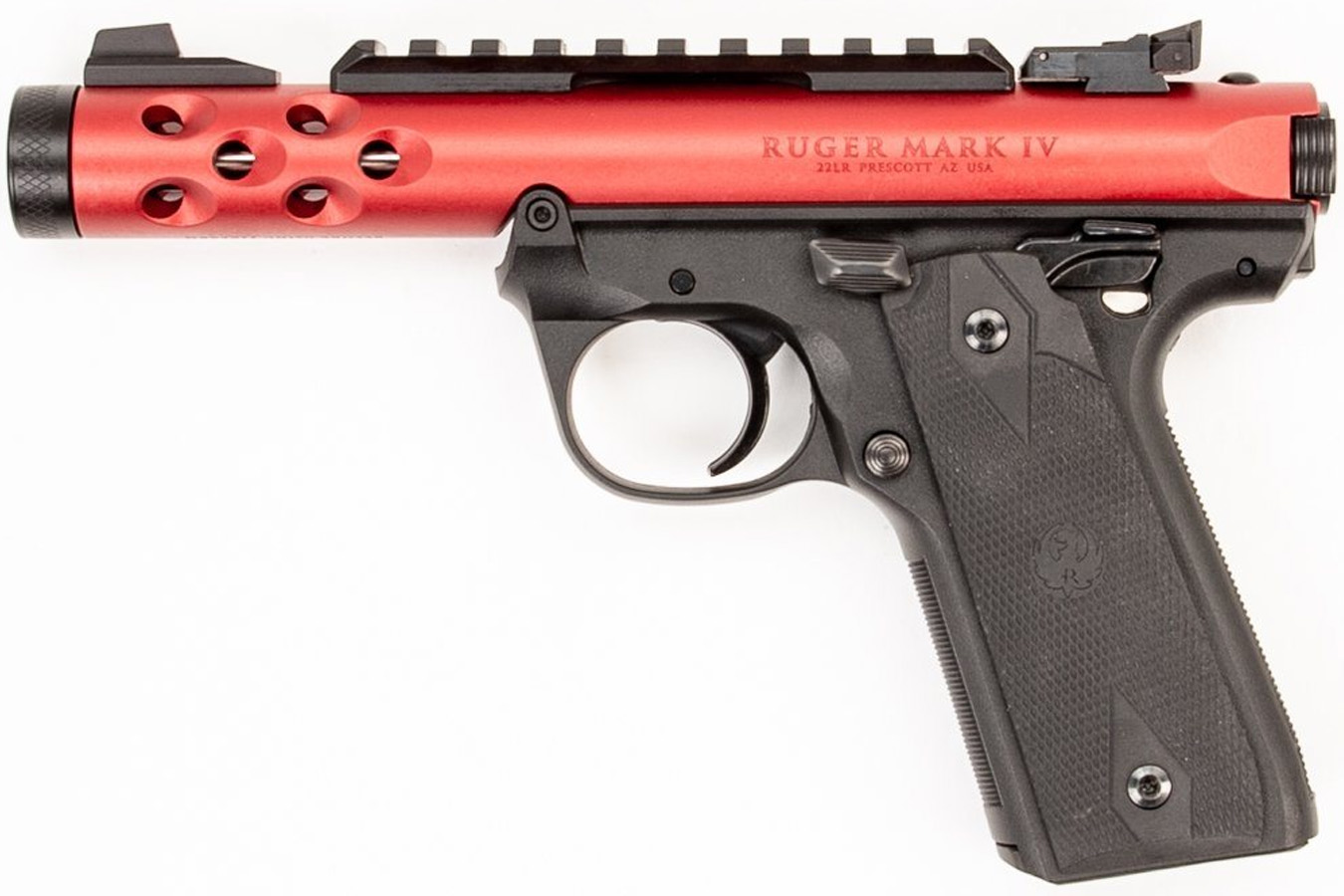 Ruger Mark IV 22/45 22LR Rimfire Pistol with Red Anodized Finish