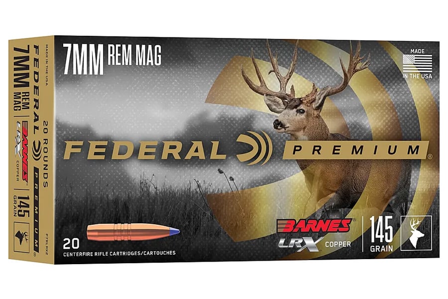 Federal 7mm Rem Mag 145 gr Barnes LRX Copper 20/Box