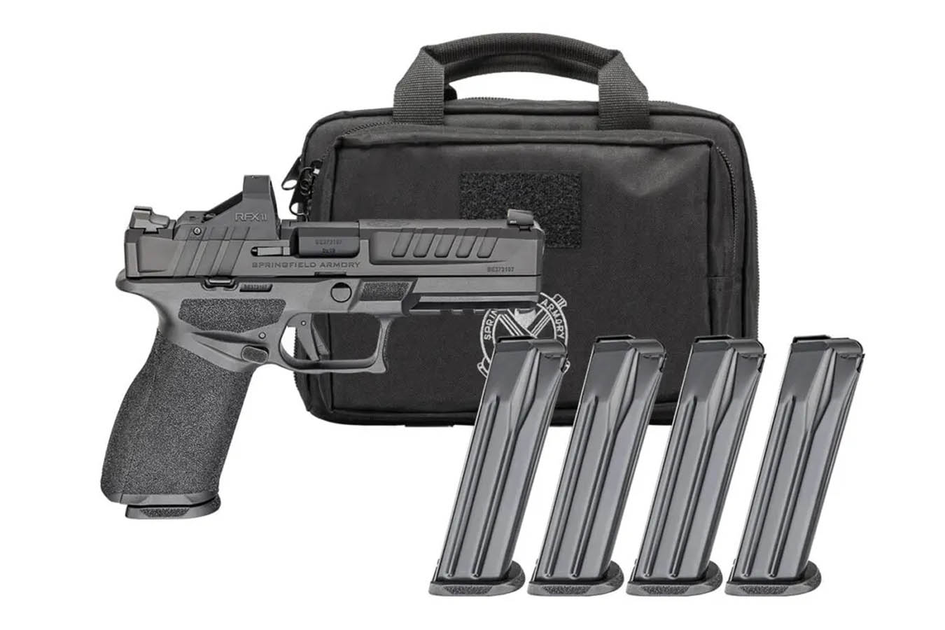 Springfield Echelon 4.5F 9mm Gear Pac with Viridian RFX-11 Green Dot, Four Mags and Pistol Bag