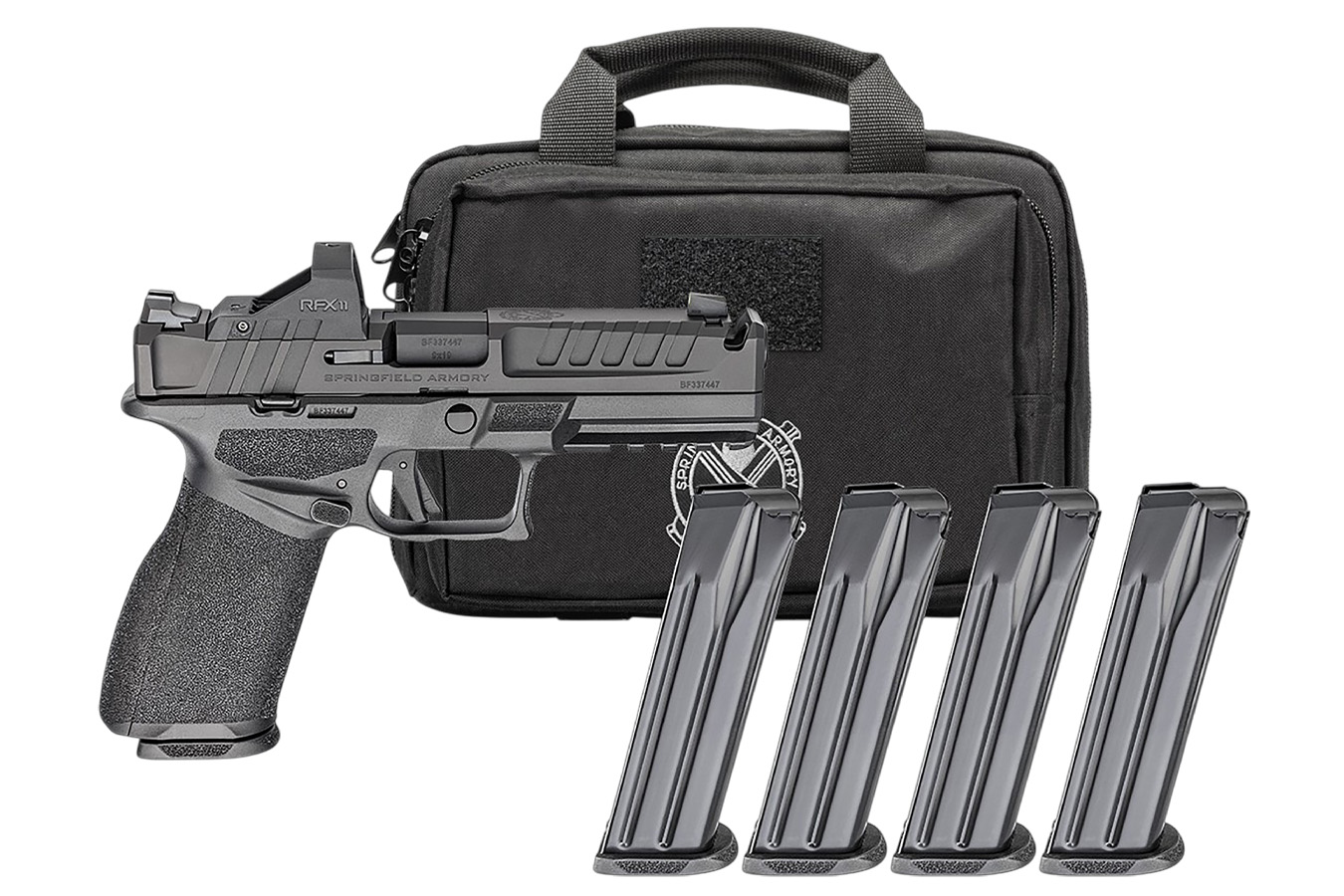 Springfield Echelon 4.5F Comp 9mm Gear Pac with Viridian RFX-11 Green Dot, Four Mags and Pistol Bag