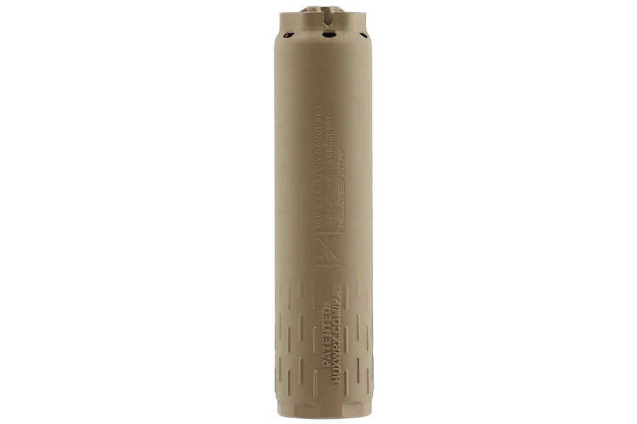 Huxwrx Flow Range 36 Ti 1.60 Inch FDE Titanium Suppressor with Flow Through Technology