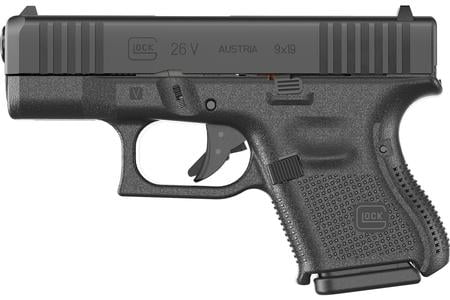 GLOCK 26 V 9MM 3.43` BARREL BLACK SERRATED SLIDE POLYMERM FRAME