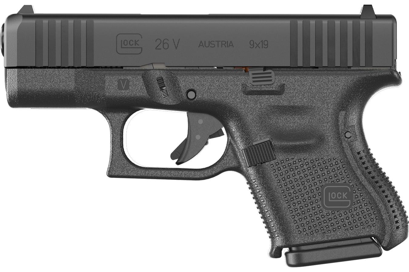 Glock G26V 9mm Subcompact Pistol with Front Serrations
