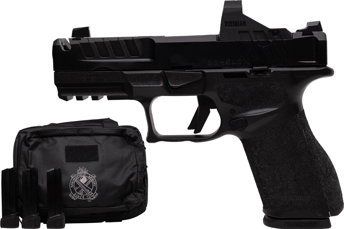 Springfield Echelon 4.0C Comp 9mm Gear Pac with Viridian RFX-11 Green Dot, Four Mags and Pistol Bag