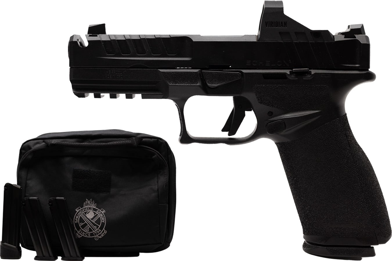 Springfield Echelon 4.5F Comp 9mm Gear Pac with Viridian RFX-11 Green Dot, Four Mags and Pistol Bag
