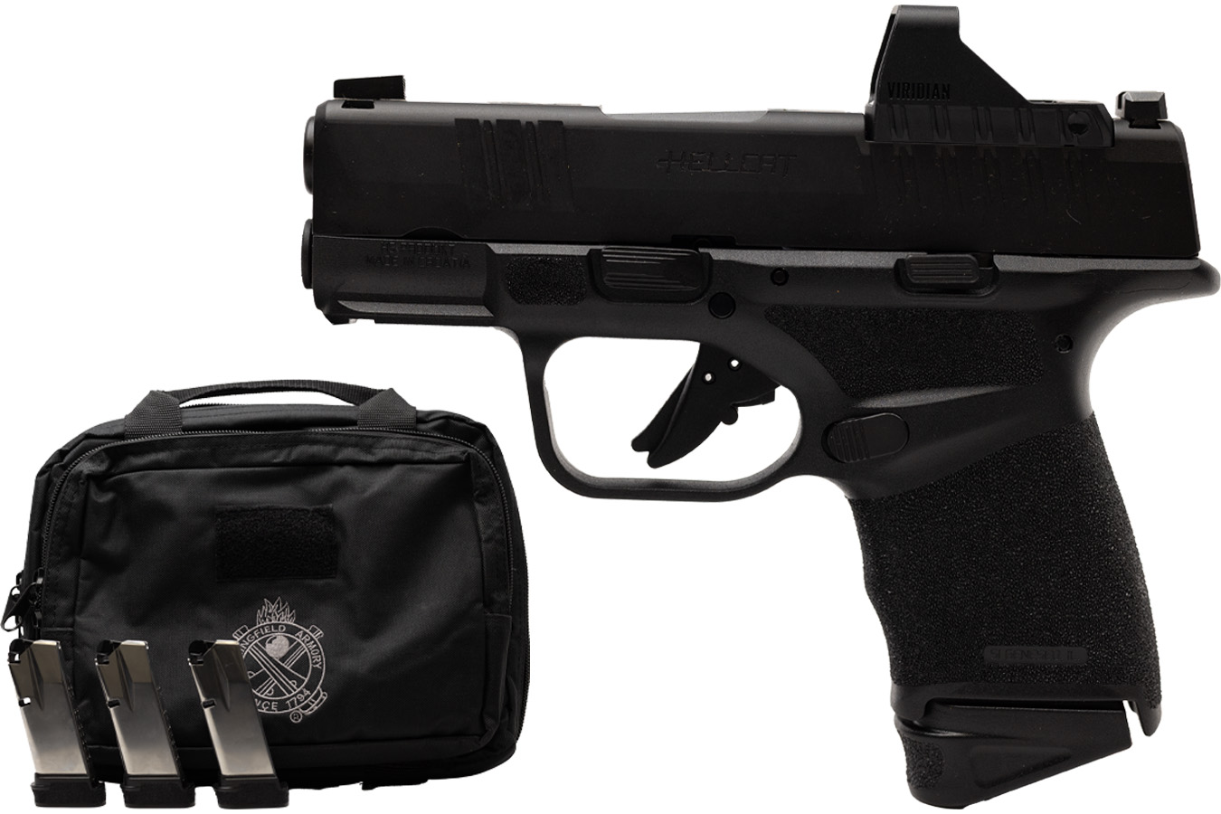 Springfield Hellcat OSP Micro-Compact 9mm Semi-Auto Pistol with Viridian RFX-11 Green Dot Op