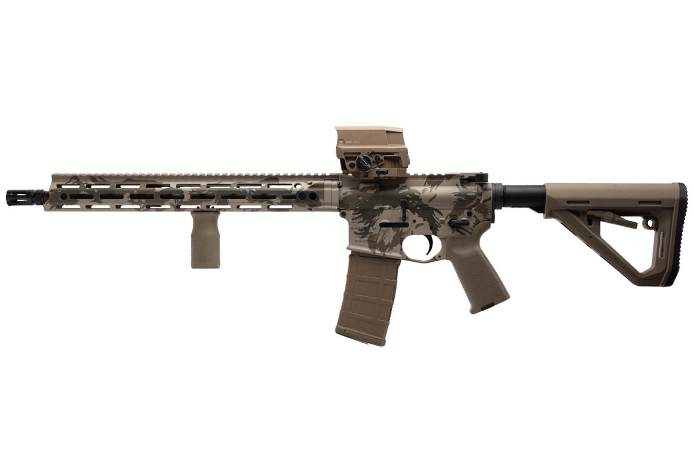 No. 38 Best Selling: DANIEL DEFENSE DDM4V7 5.56 NATO RIFLE WITH VORTEX AMG OPTIC AND RODESIAN CAMO FINISH