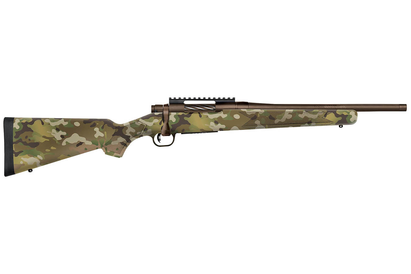 Mossberg Patriot 308 Win Bolt-Action Rifle with Multicam Camo Stock and 16.25 Inch Threaded Barrel