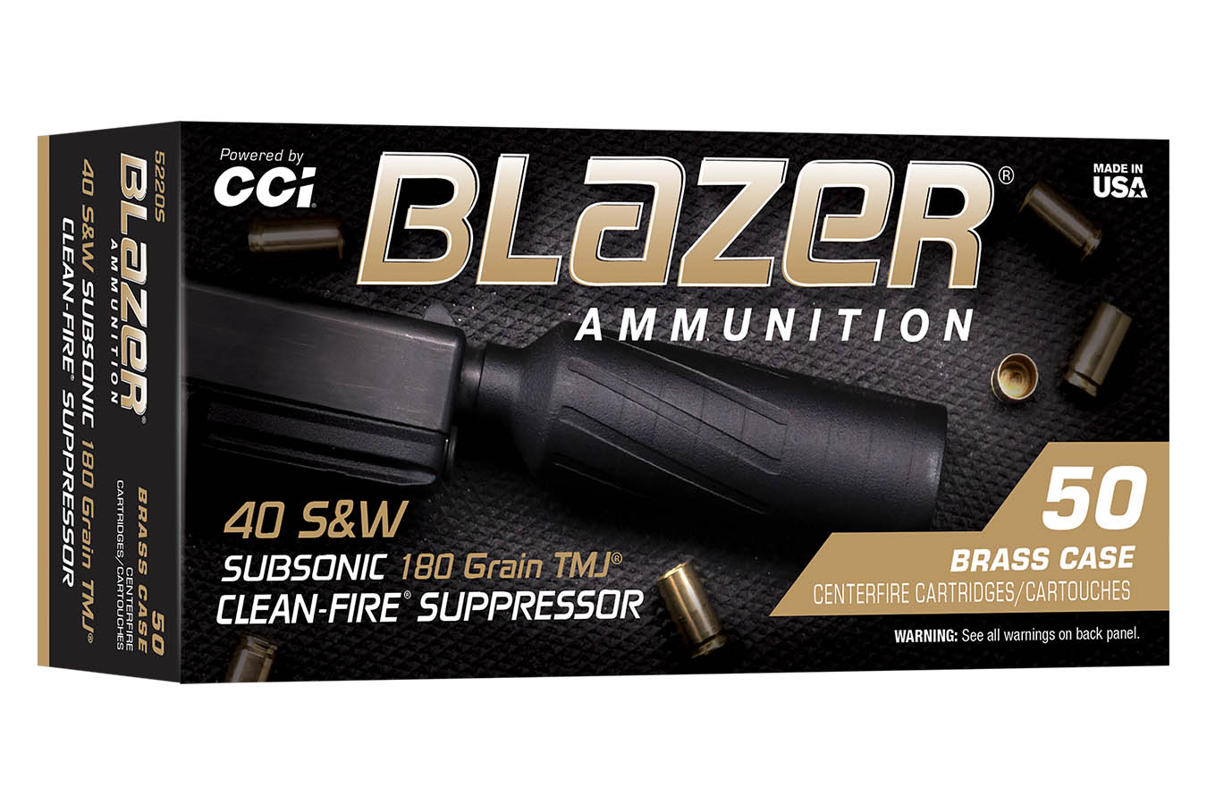 CCI 40 S&W 180gr TMJ Clean-Fire Subsonic Suppressor 50/Box