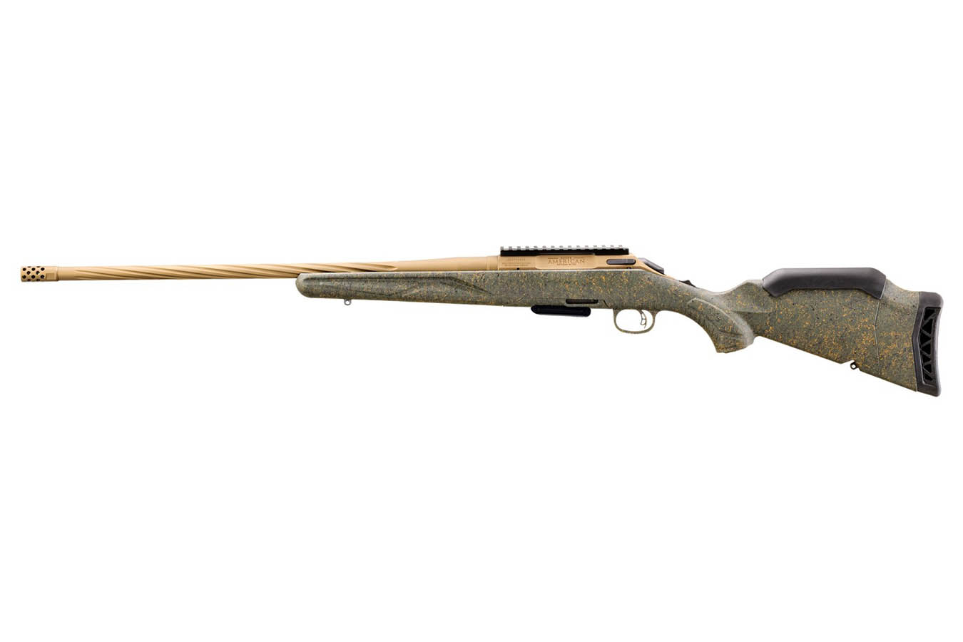 Ruger American Gen II Predator 350 Legend Bolt-Action Rifle with Green Splatter Stock