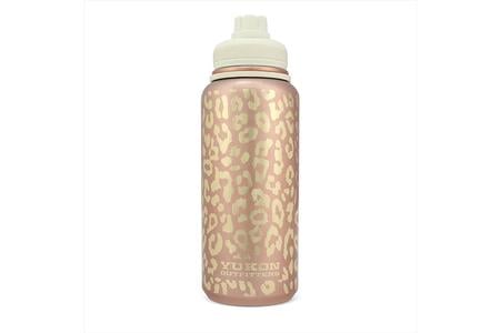 YUKON 32OZ SURGE WATER BOTTLE GOLD LEOPARD