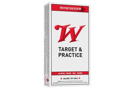 Winchester 45 Auto 230 gr FMJ Target and Practice 50/Box