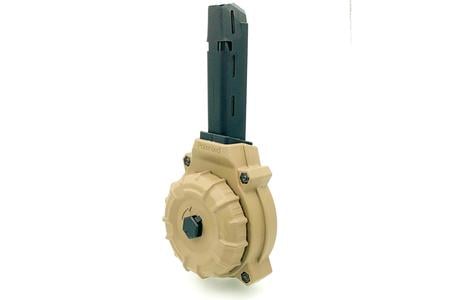 FITS GLOCK 17/19 9MM (50) RD DRUM FLAT DARK EARTH POLYMER 