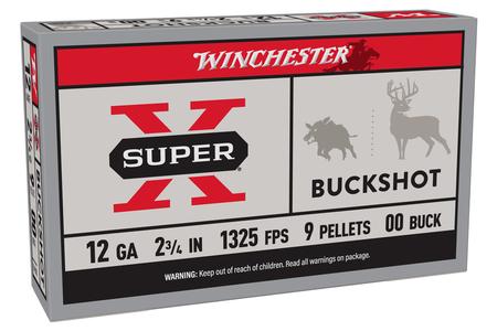 12 GA 2-3/4 IN 9 PELLET 00 BUCK SUPER-X