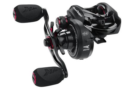  SPEED DEMON ELITE CASTING REEL, LEFT HAND, 10.5:1 GEAR RATIO, BLACK/RED