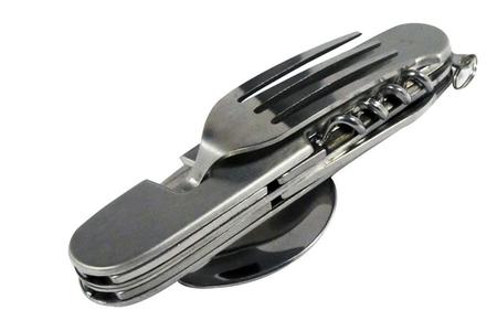 7 IN 1 STAINLESS STEEL MULTI-FUNCTION CAMPING TOOL AND NYLON POUCH