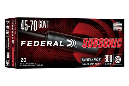 Federal 45-70 Govt 300 gr Target Soft Point American Eagle Subsonic 20/Box