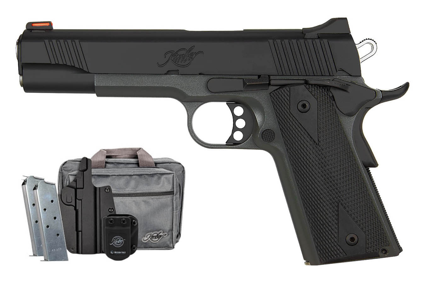 Kimber 1911 Custom LW Shadow Ghost 45 ACP Bundle with Three Mags, Holster and Range Bag