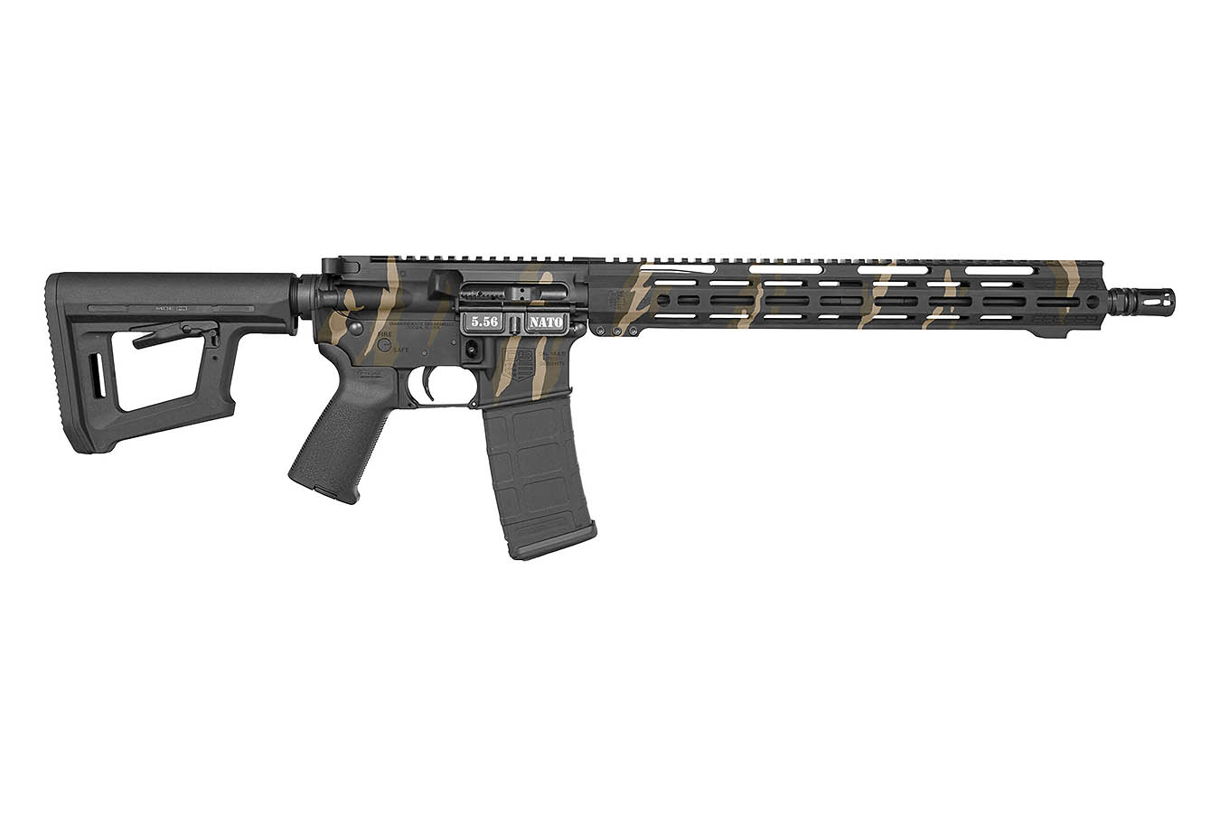 No. 15 Best Selling: DIAMONDBACK DB15 5.56 NATO 30+1 16` BLACK NITRIDE THREADED BARREL TIGER STRIPE CAMO CERAKOTE