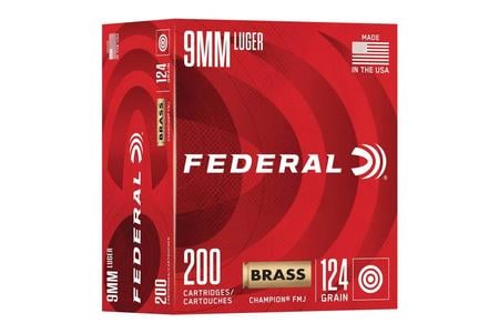 Federal 9mm 124gr FMJ Champion 200/Box