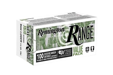 T9MM3BL 9MM LUGER 115GR  REMINGTON RANGE FMJ 100RD 