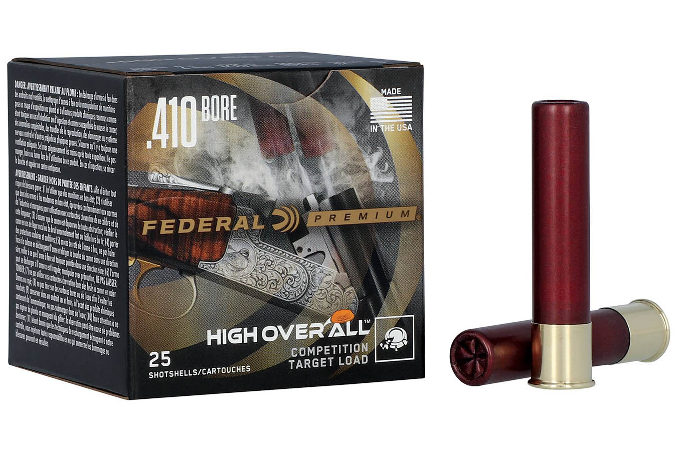 Federal 410-Bore 2 1/2 Inch 1/2oz 9 Shot High Over All 25/Box