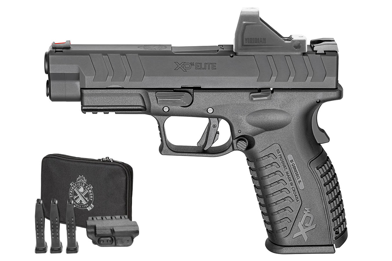Springfield XDM Elite 10mm Optic Ready Package with Viridian RFX-11 Green Dot, 4 Mags and Range Bag