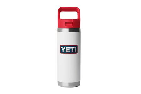 RAMBLER 18 OZ C STRAW BTL WHT/RRD/BADGE