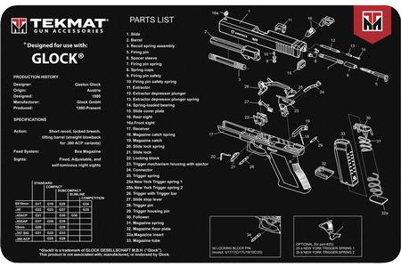TEKMAT PISTOL MAT FOR GLOCK 17 BLK